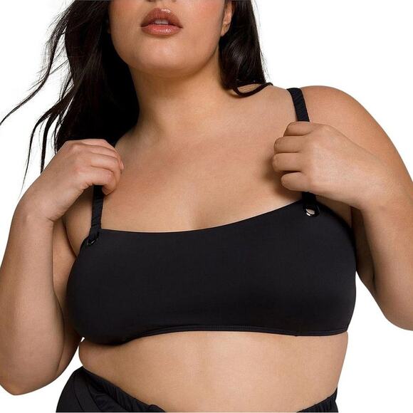 GOOD AMERICAN Bra Bikini Top Tank Beach Swim Shapelifter Black Plus Size 5XL